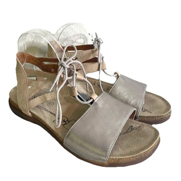 Josef Seibel Riley 06 Sandals Women's 9.5-10 41 Anthracite Metallic Gray Flats - Picture 1 of 14